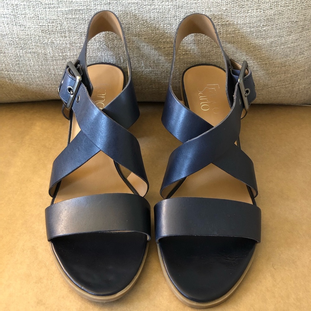 Franco Sarto  Women’s Helga Navy Block Heel Sandals